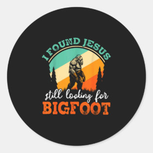 Sticker Rond Bigfoot Jésus drôle de crossover à la recherche de