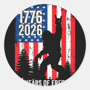 Sticker Rond Bigfoot patriotique 250 ans de liberté usa 250e