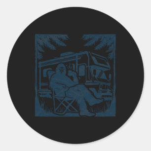 Sticker Rond Bigfoot Rv Caravane Camping Sasquatch Camping-car