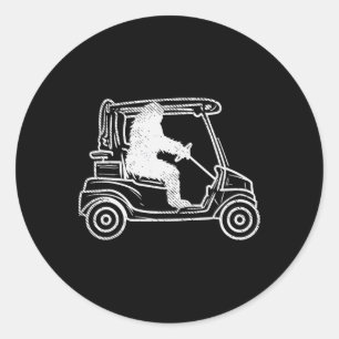 Sticker Rond Bigfoot Sasquatch Conduite Golf Panier Funny Golf