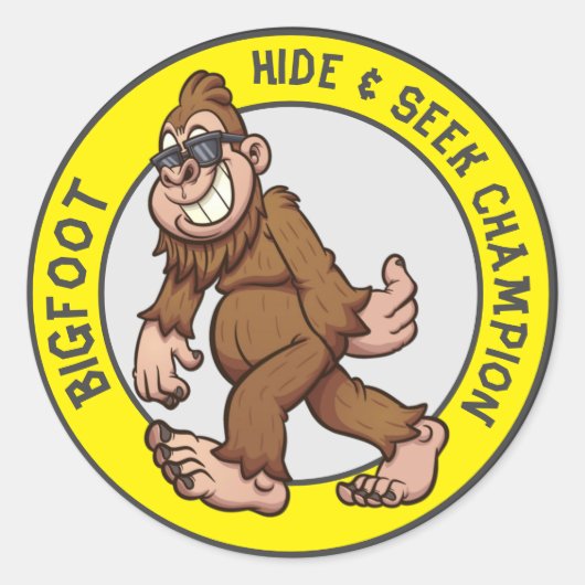 Sticker Rond Bigfoot | Sasquatch (modifiable) (Devant)