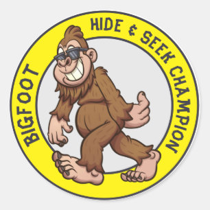 Sticker Rond Bigfoot Sasquatch (modifiable) Classic Round Sti