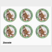 Sticker Rond Bigfoot | Sasquatch (modifiable) Classic Round Sti (Feuille)