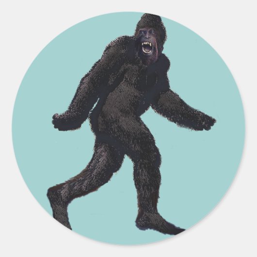 Sticker Rond Bigfoot Sasquatch Yetti (Devant)