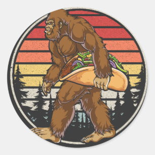 Sticker Rond Bigfoot transportant Taco