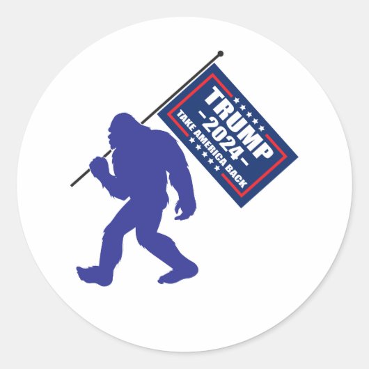 Sticker Rond Bigfoot Trump 2024 (Devant)