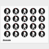 Sticker Rond bigfoot yeti sasquatch laide pull de noël (Feuille)