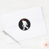 Sticker Rond bigfoot yeti sasquatch laide pull de noël (Enveloppe)