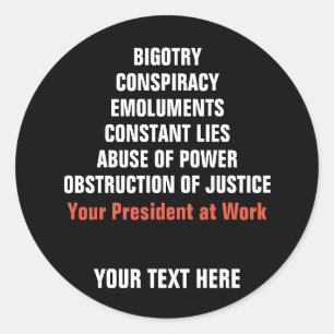Sticker Rond Bigoterie Collusion Emoluments Obstruction Impress