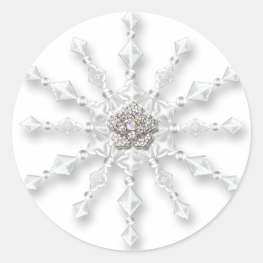 Sticker Rond Bijou de flocon de neige (Devant)