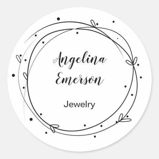 Sticker Rond Bijoux artisanaux en fer féminin (Devant)