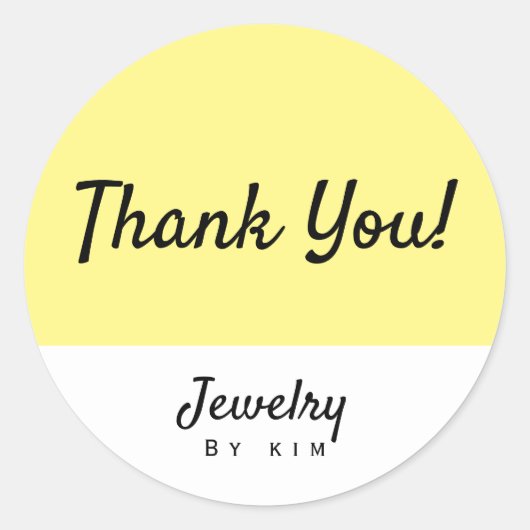 Sticker Rond Bijoux de marque personnelle jaune moderne (Devant)