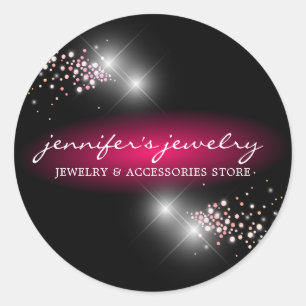 Sticker Rond Bijoux Diamond Gem Boutique Accessoires Maison
