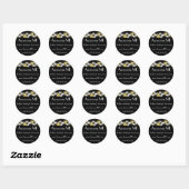 Sticker Rond Bijoux en diamant noir (Feuille)