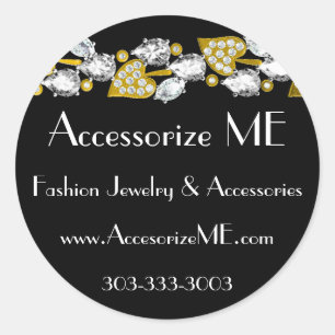Sticker Rond Bijoux en diamant noir