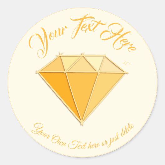 Sticker Rond Bijoux en pierre de diamant jaune. 50 Mariages d'o (Devant)