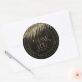 Sticker Rond Bijoux feuille Mariage Merci Gold ID830 (Enveloppe)