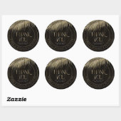 Sticker Rond Bijoux feuille Mariage Merci Gold ID830 (Feuille)