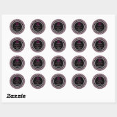 Sticker Rond Bijoux Paillettes Rose (Feuille)
