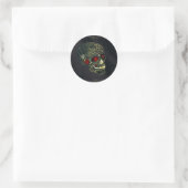 Sticker Rond Bijoux Spider Crâne et Roses Glam Gothic Party (Sac)