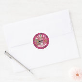 Sticker Rond Biker Chick 001 (Enveloppe)