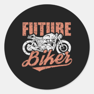 Sticker Rond Biker Clic Moto Cool Motorbike Rider