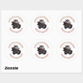 Sticker Rond Biker Life est un voyage (Feuille)
