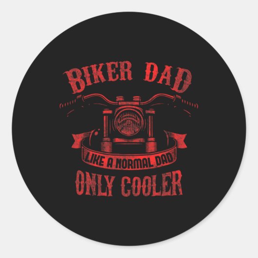 Sticker Rond Biker Papa Motorcycle père &# s Conception de jou (Devant)