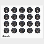 Sticker Rond Biker Skeleton (Feuille)