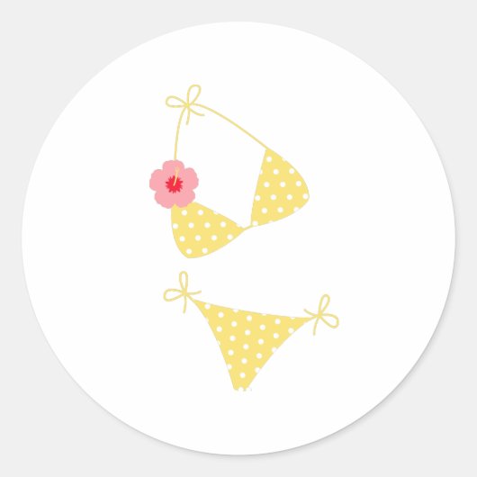 Sticker Rond Bikini à point Polka jaune (Devant)