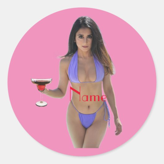 Sticker Rond Bikini brun beauté Thunder_Cove (Devant)