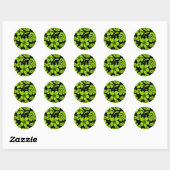 STICKER ROND BIKINI ROSE (NOIR/LIME) BÂTIMENT ROND CLASSIQUE (Feuille)