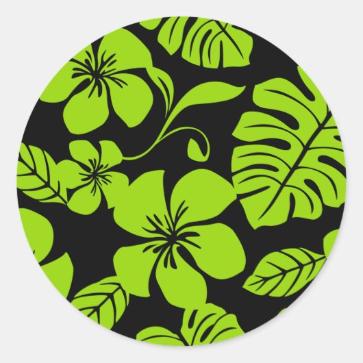 STICKER ROND BIKINI ROSE (NOIR/LIME) BÂTIMENT ROND CLASSIQUE (Devant)
