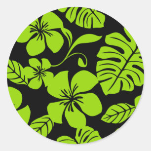 STICKER ROND BIKINI ROSE (NOIR/LIME) BÂTIMENT ROND CLASSIQUE