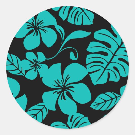 STICKER ROND BIKINI ROSE (NOIR/TURQUOISE) BÂTIMENT ROND CLASSIQ (Devant)