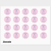 Sticker Rond Bikinis & martinis Elegant pink blue bachelorette (Feuille)