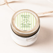 Sticker Rond Bikinis & Martinis Vert rayé