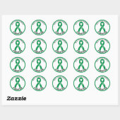 Sticker Rond Bile Duct Cancer Lutte Ruban Blanc (Feuille)