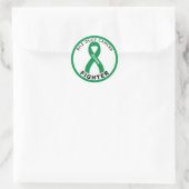 Sticker Rond Bile Duct Cancer Lutte Ruban Blanc (Sac)