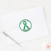 Sticker Rond Bile Duct Cancer Lutte Ruban Blanc (Enveloppe)
