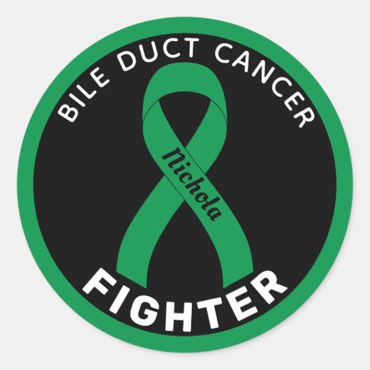 Sticker Rond Bile Duct Cancer Lutter Ruban Noir (Devant)