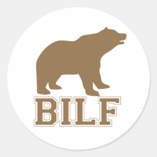 STICKER ROND BILF BROWN