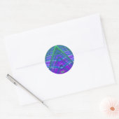 Sticker Rond BILL ~ COOL ! Vert bleu bleu géométrique ~ (Enveloppe)