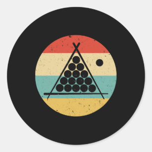Sticker Rond Billard 60s les années 70 Retro Vintage Cue Sports
