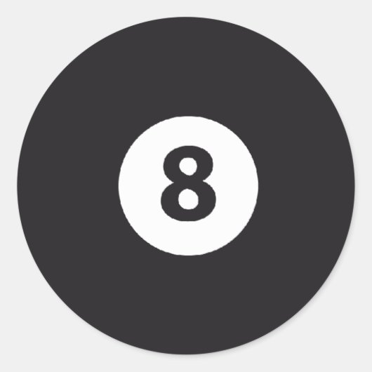 Sticker Rond Billard 8 (Devant)