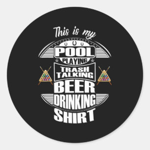 Sticker Rond Billard 8 Ball Pool Joueur Sarcasm Humour de nouve