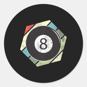 Sticker Rond Billard 8 Ball Retro Love Pour Le Billard Sport