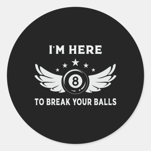 Sticker Rond Billard 8 Ball Snooker Pool Billard Drôle Cadeau (Devant)