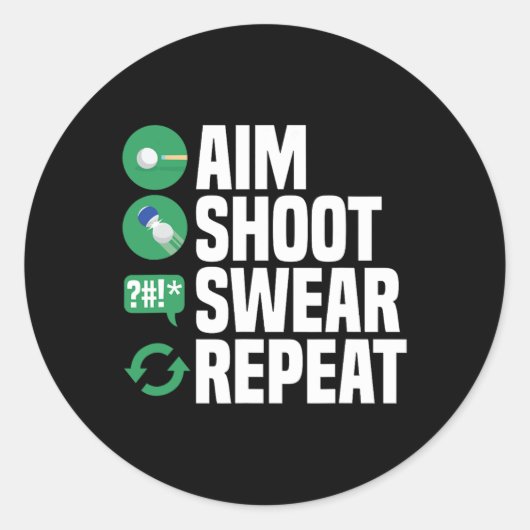 Sticker Rond Billard amusant (Devant)