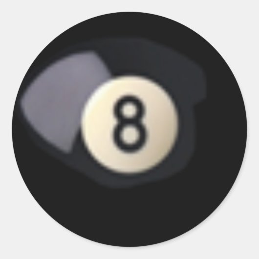 Sticker Rond Billard Ball 8 (Devant)